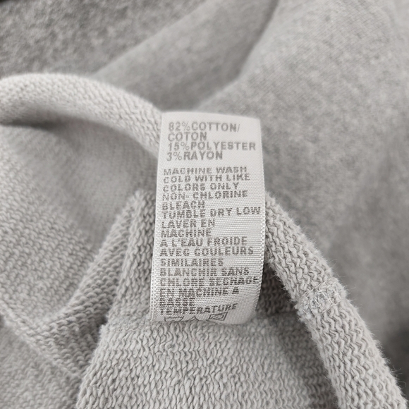 Standard James Perse Sweatshirt Cowl Neck 3 Large Gray Sleeve - Picture 9 of 9